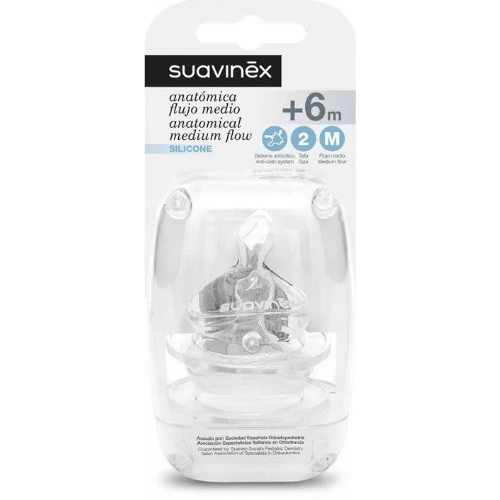 Tetina silicona anatomica - suavinex (talla 2 m 2 unidades)