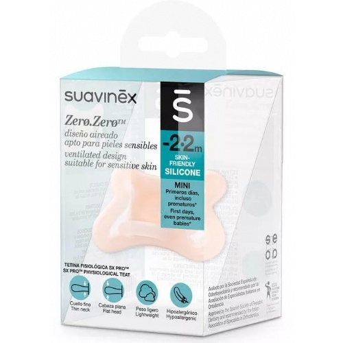 Chupete silicona fisiologico - suavinex sx pro zero-zero (-2 - 2 meses 1 unidad)