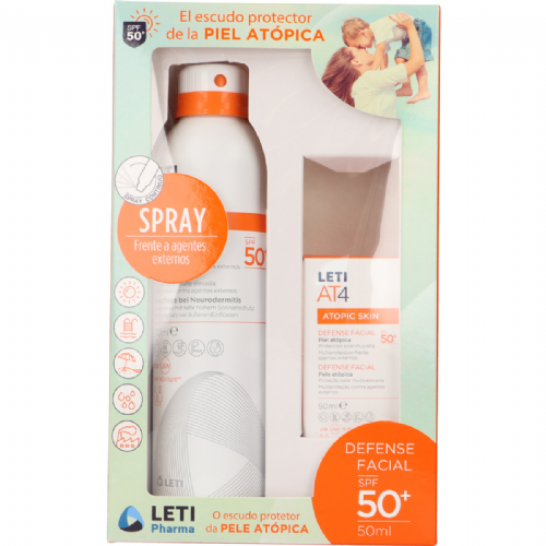 Leti at4 pack defense spray spf50+ 200ml + defense facial spf50+ 50ml
