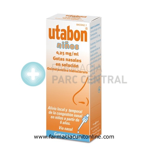 UTABON NIÑOS 0,25 mg/ml GOTAS NASALES EN SOLUCION, 1 frasco de 15 ml