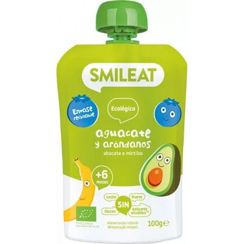Smileat pouch eco  1 bolsa 100 g sabor aguacate y arandanos