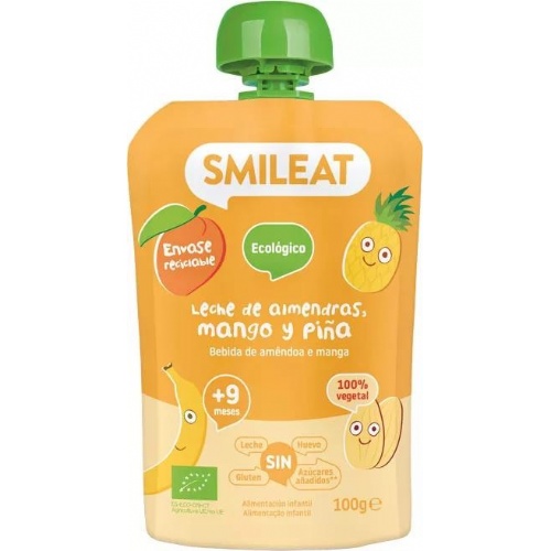 Smileat pouch eco  1 bolsa 100 g sabor leche almendra mango y piã‘a