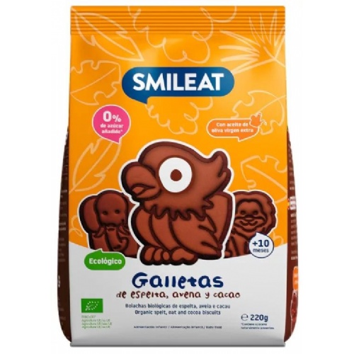 Smileat galletas de espelta avena y cacao eco  1 bolsa 220 g