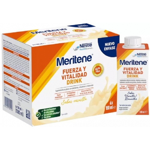 Meritene fuerza y vitalidad drink  6 botellas 180 ml sabor vainilla