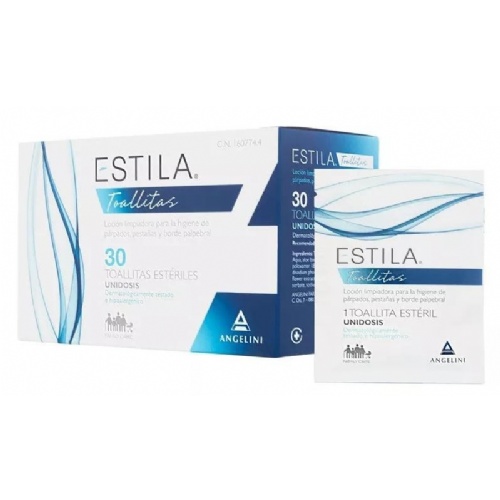 ESTILA TOALLITAS ESTERILES DE UN SOLO USO - HIGIENE DE PARPADOS/ PESTAÑAS Y BORDE PALPEBRAL (30 TOAL