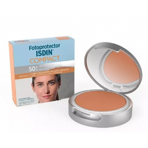 Fotoprotector isdin compact spf 50+ - maquillaje compacto oil-free (1 envase 10 g color bronce)