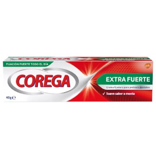 Corega crema extra fuerte - adhesivo protesis dental (1 tubo 40 ml sabor menta)