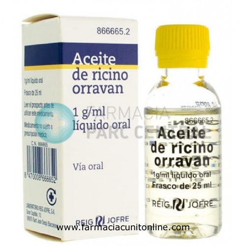 ACEITE RICINO ORRAVAN 1G/ML LIQUIDO ORAL, 1 frasco de 25 ml