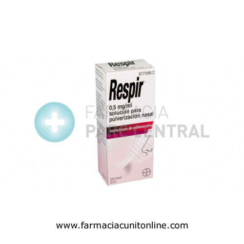 RESPIR 0,5 mg/ml SOLUCION PARA PULVERIZACION NASAL , 1 frasco de 20 ml (Frasco+bomba pulverizadora)