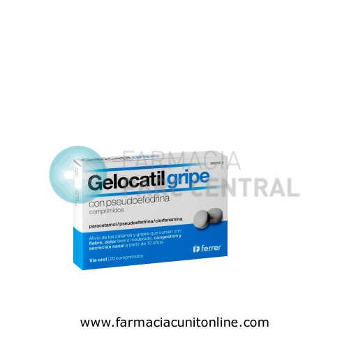 GELOCATIL GRIPE CON PSEUDOEFEDRINA COMPRIMIDOS, 20 comprimidos
