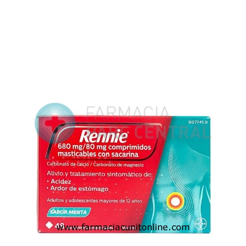 RENNIE  680 MG/80 MG COMPRIMIDOS MASTICABLES CON SACARINA , 48 comprimidos
