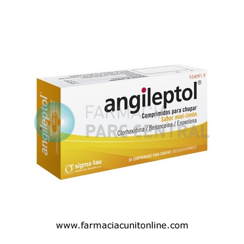ANGILEPTOL COMPRIMIDOS PARA CHUPAR SABOR MIEL-LIMÓN, 30 comprimidos