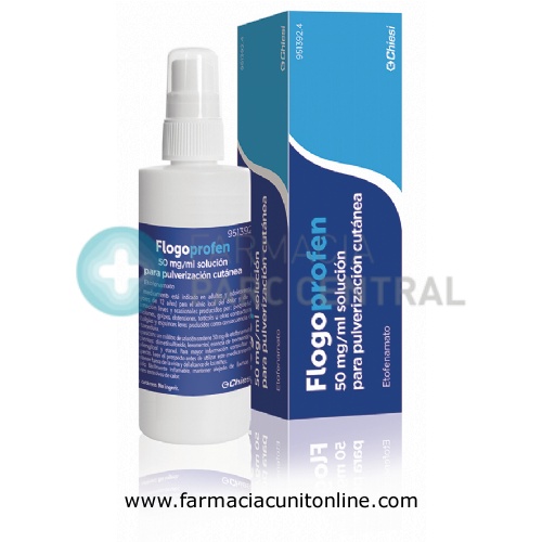 FLOGOPROFEN 50 mg/ml SOLUCION PARA PULVERIZACION CUTANEA , 1 frasco de 100 ml