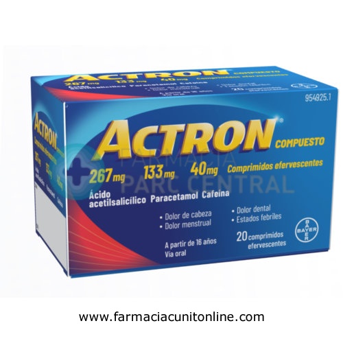 ACTRON COMPUESTO 267 MG/133 MG/40 MG COMPRIMIDOS EFERVESCENTES , 20 comprimidos