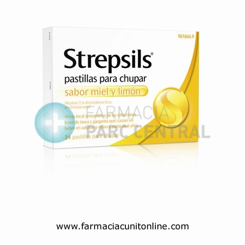 STREPSILS PASTILLAS PARA CHUPAR SABOR MIEL Y LIMON , 24 pastillas
