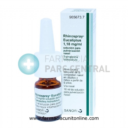 RHINOSPRAY EUCALIPTUS 1,18 mg/ ml SOLUCION PARA PULVERIZACION NASAL , 1 envase pulverizador de 10 ml