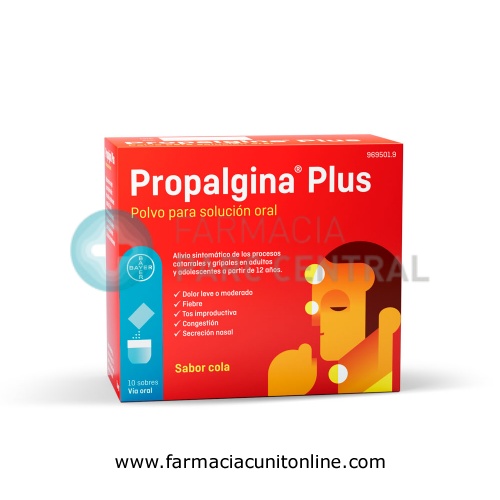 PROPALGINA PLUS POLVO PARA SOLUCIÓN ORAL, 10 sobres