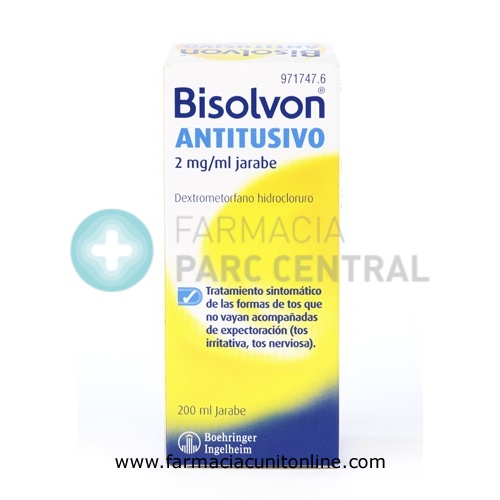 BISOLVON ANTITUSIVO 2 mg/ ml JARABE, 1 frasco de 200 ml