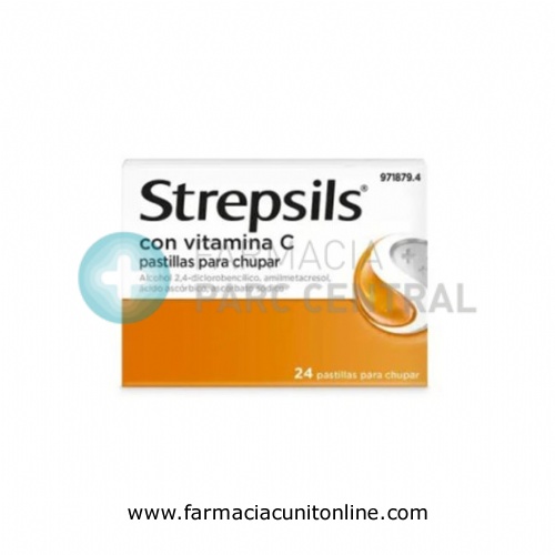 STREPSILS CON VITAMINA C PASTILLAS PARA CHUPAR , 24 pastillas