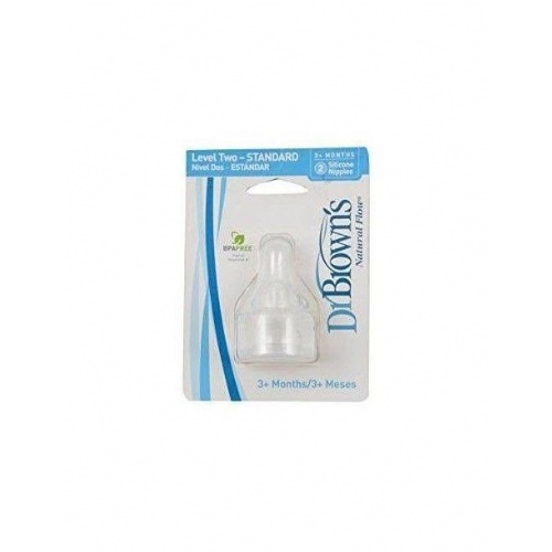 Tetina silicona flow estandar cereales dr brown´s natural 2 unidades - dr brown´s natural