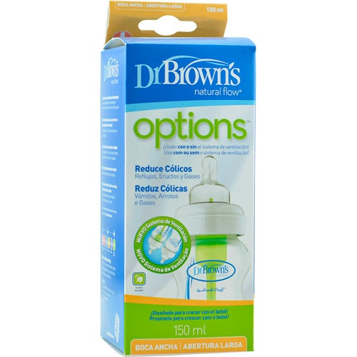 BIBERON PP ANTICOLICO TETINA SILICONA - DR BROWN´S NATURAL FLOW (120 ML BOCA ANCHA)