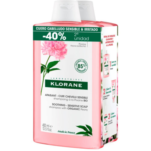 Klorane duplo champu peonia 2x400ml