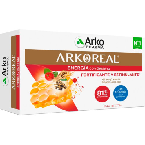 Arkoreal jalea real ginseng sin azucar  20 ampollas 15 ml
