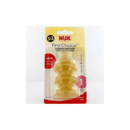 Tetina latex anticolico leche - nuk first choice (talla 1 m 2 unidades)