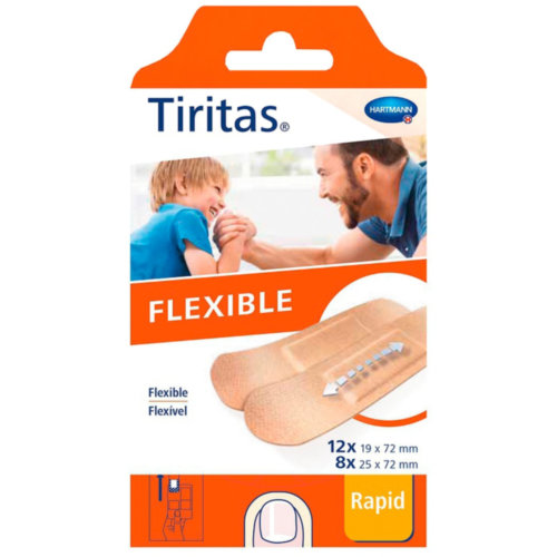 Tiritas flexible aposito adhesivo 20 unidades surtido 2 tamaños - aposito adhesivo