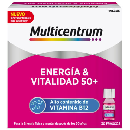 Multicentrum energia & vitalidad 50+  30 frascos 7 ml sabor frambuesa