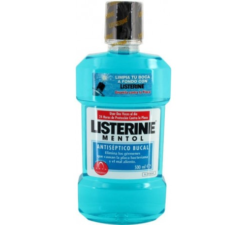 Listerine (1 botella 500 ml sabor mentol)