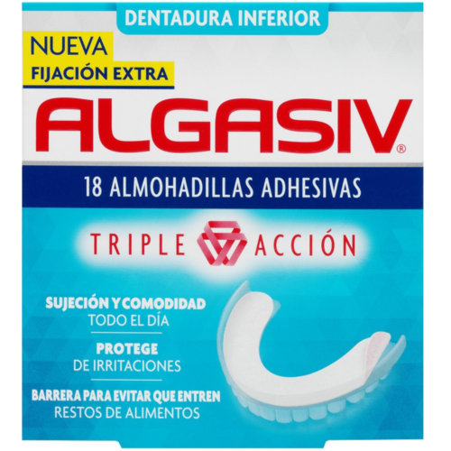 Algasiv almohadillas adhesivas dentadura inferior (18 unidades)
