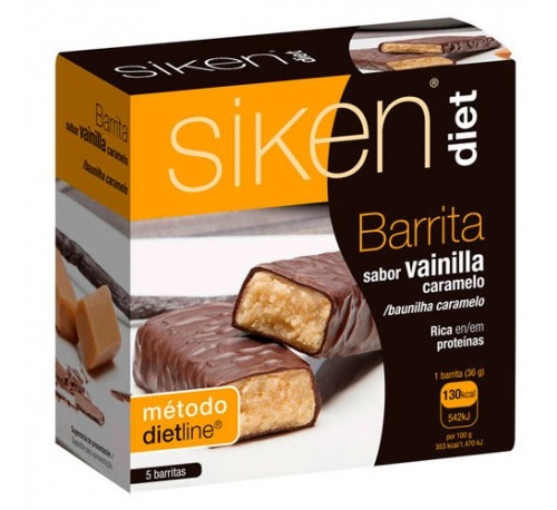 SIKEN DIET BARRITA VAINILLA CARAMELO (5 BAR 36 G)
