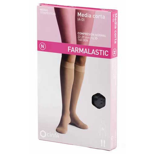 Media corta (a-d) compresion normal - farmalastic puntera cerrada (2 unidades talla mediana color ne