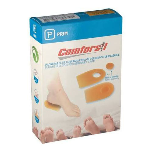 Talonera espolon orificio desplazable - comforsil silicona (2 unidades talla m cc215m)