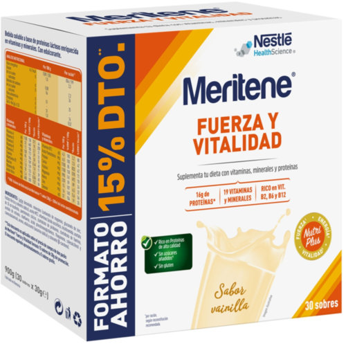 Meritene vainilla pack ahorro 30 sobres