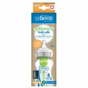 Biberon vidrio anticolico tetina silicona - dr brown´s natural flow options (270 ml 2 u boca ancha)
