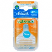 TETINA SILICONA BOCA ANCHA - DR BROWN´S NATURAL FLOW (+ 3 MESES N2  3 U)