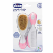 Cepillo y peine infantil - chicco pelo natural (rosa)