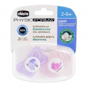 Chupete siliconaortodontico - chicco physio light (2 - 6 meses 2 unidades color rosa)