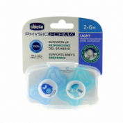 Chupete silicona - chicco physio light ortodontico (azul 2-6 m 2 u)