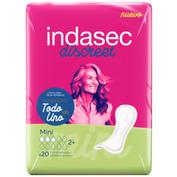 Compresa perdidas leves indasec discreet mini 22 unidades - indasec discreet