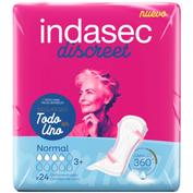 Compresa perdidas leves indasec discreet normal 24 unidades - indasec discreet