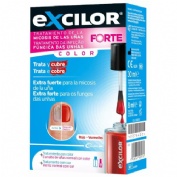 Excilor forte + esmalte cosmetico 1 frasco 30 ml color rojo + 1 envase 8 ml color rojo