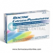 REACTINE CETIRIZINA/PSEUDOEFEDRINA 5mg/120mg COMPRIMIDOS DE LIBERACION PROLONGADA , 14 comprimidos