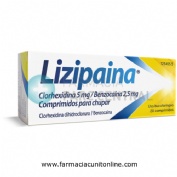 LIZIPAINA CLORHEXIDINA 5 MG/BENZOCAINA 2,5 MG COMPRIMIDOS PARA CHUPAR ,20 comprimidos