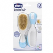 Cepillo y peine infantil - chicco pelo natural (azul)