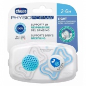 Chupete siliconaortodontico - chicco physio light (2 - 6 meses 2 unidades color azul)