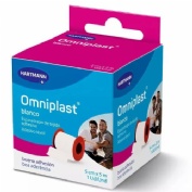 Esparadrapo hipoalergico - omniplast tejido resistente (1 unidad 5 m x 5 cm color blanco)