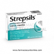 STREPSILS pastillas para chupar sabor menta , 24 pastillas